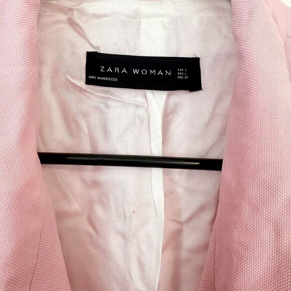 Zara Oversized Pink Double Breasted Blazer Jacket - Size: Large - Picture 4 of 14